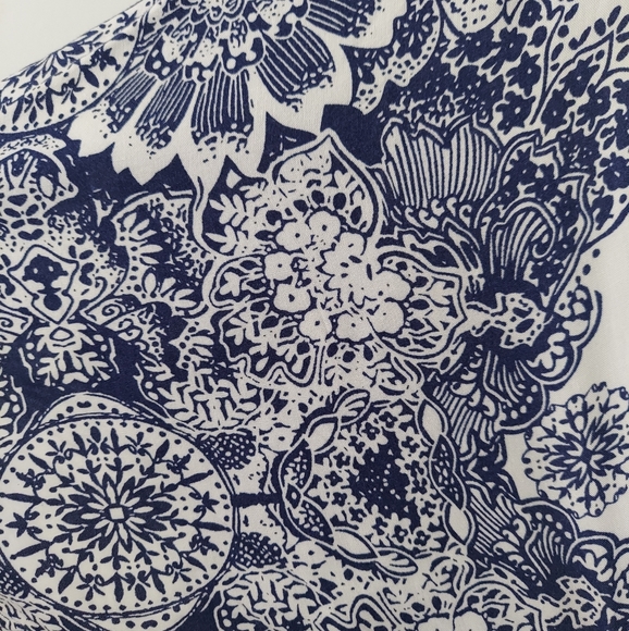 South of France Blue and Ivory Print Maxi Dress - Picture 11 of 16